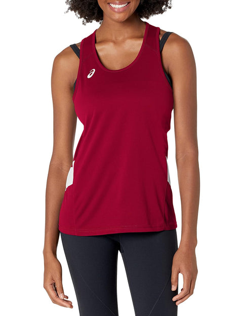 Asics Women's Burgundy Team Sweep Singlet Tank Top | Asics In Lebanon