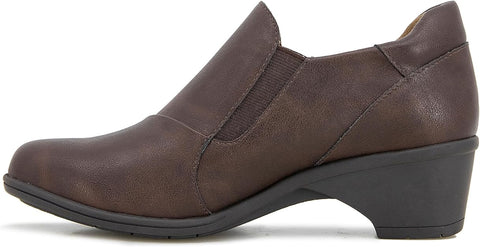 JBU Women's Dark Brown Wedge Block Heeled Casual Shoes | JBU In Lebanon