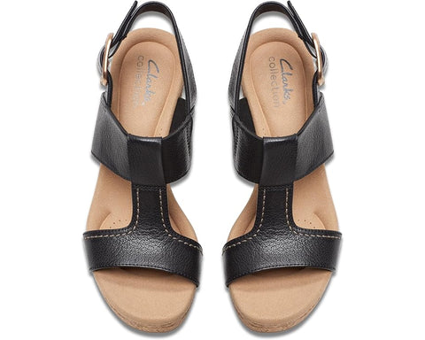 Clarks Women's Black Leather Giselle Style Sandals | Clarks In Lebanon