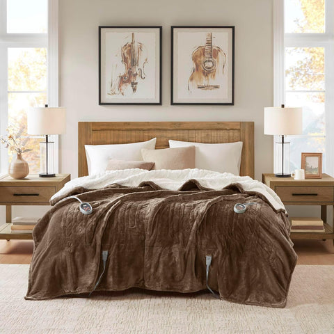 Woolrich King Brown Luxury Heated Plush to Berber Blanket | Woolrich In Lebanon