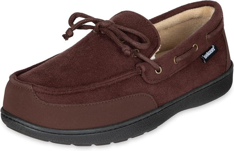 Isotoner Men's Dark Brown Water Repellent Boater Moccasin Slippers | Isotoner In Lebanon