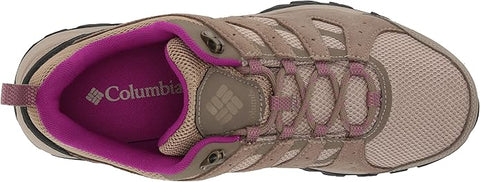 Columbia hiking shoe with pink interior on a white background