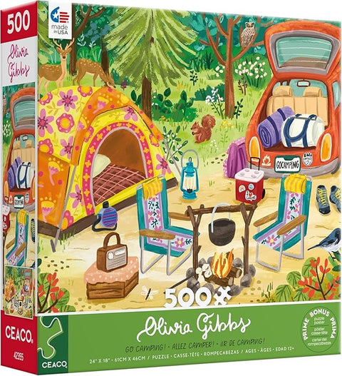Ceaco Olivia Gibbs Go Camping Jigsaw Puzzle 500pcs | Ceaco In Lebanon