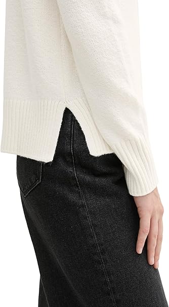 Tom Tailor Women's White Knitted Sweatshirt | Tom Tailor In Lebanon