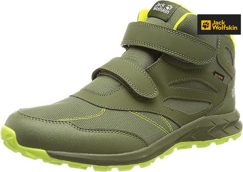 Jack Wolfskin Boy's Green Woodland Texapore Mid VC K Sneakers |Jack Wolfskin in Lebanon
