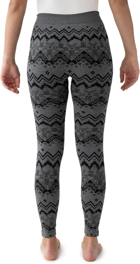 Muk Luks Women's Grey Jaquard Fleece Lined Leggings  | Muk Luks  in Lebanon