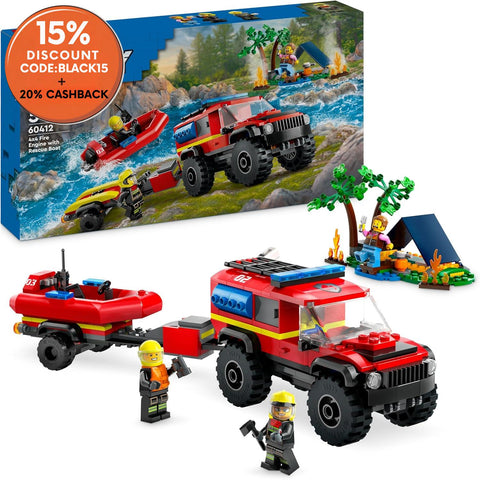 Lego City 4x4 Fire Engine with Rescue Boat Building Toys |Lego In Lebanon