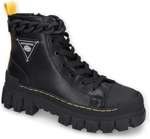 Dockers By Gerli Women's Black & Yellow Lace-up Boot | Dockers By Gerli In Lebanon