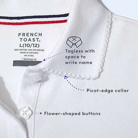 French Toast Girl's Light Blue 2-Pack Short Sleeve Polo T-Shirt  |French Toast In Lebanon