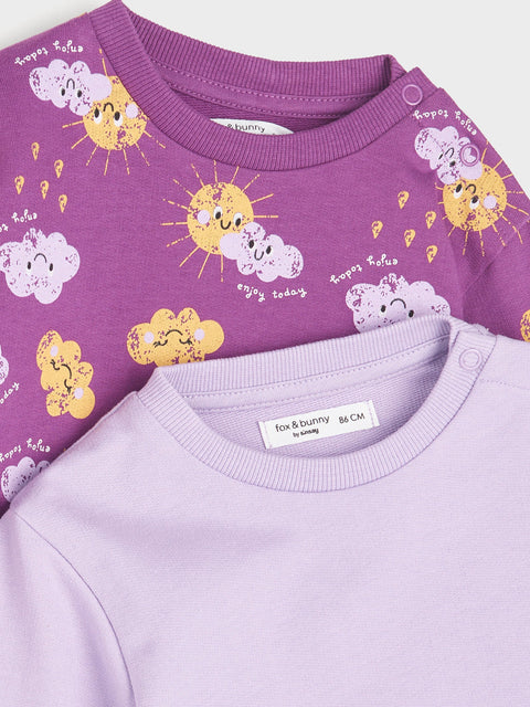 Sinsay Fox & Bunny Baby Girl's Multi Purple 2 Pcs Sweater | Sinsay In Lebanon