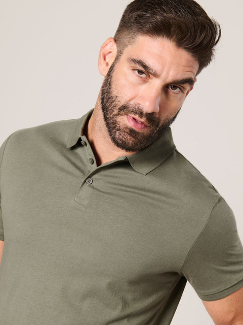Sinsay Men's Olive Green Short Sleeve Polo T-Shirt | Sinsay In Lebanon