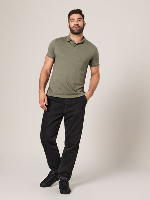 Sinsay Men's Olive Green Short Sleeve Polo T-Shirt | Sinsay In Lebanon