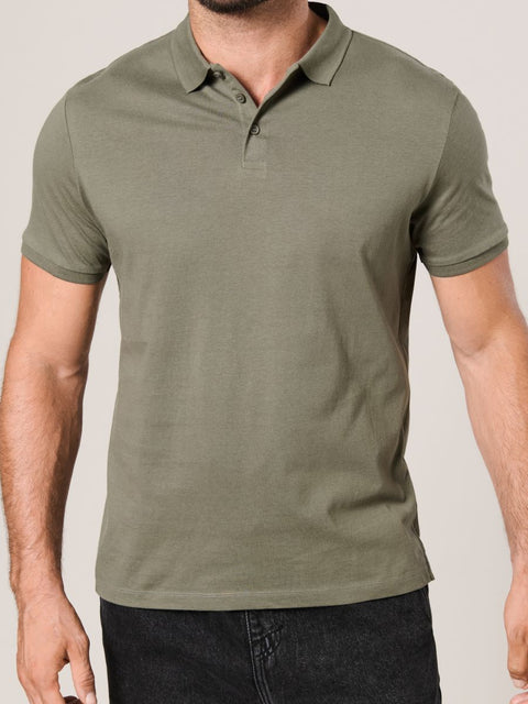 Sinsay Men's Olive Green Short Sleeve Polo T-Shirt | Sinsay In Lebanon
