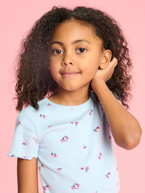 Sinsay Girl's Pink & Blue Pack Of 2 Ribbed Knit T-Shirts | Sinsay In Lebanon