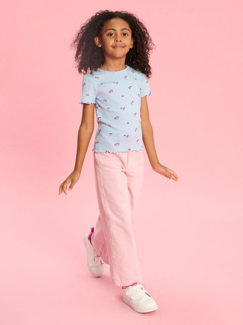 Sinsay Girl's Pink & Blue Pack Of 2 Ribbed Knit T-Shirts | Sinsay In Lebanon