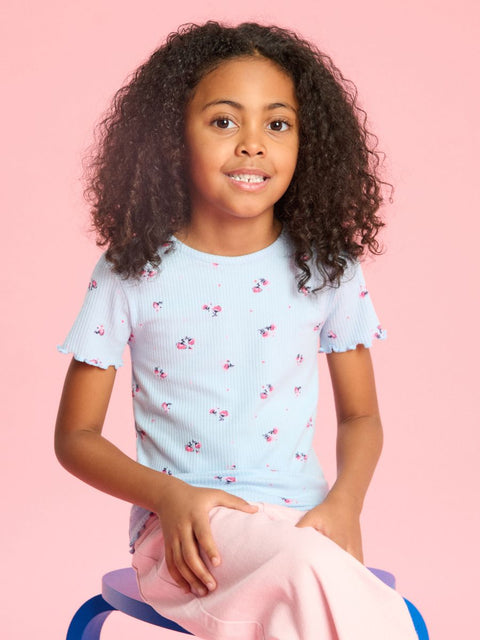 Sinsay Girl's Pink & Blue Pack Of 2 Ribbed Knit T-Shirts | Sinsay In Lebanon