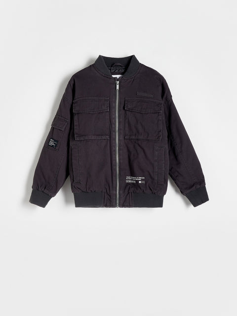 Reserved Boy's Black Oversized Bomber Jacket | Reserved In Lebanon