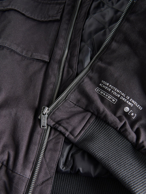 Reserved Boy's Black Oversized Bomber Jacket | Reserved In Lebanon