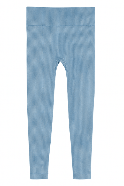 Forever 21 Women's Light Blue Ribbed High-Rise Legging | Forever 21 In Lebanon