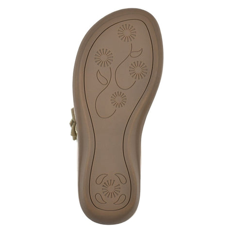 Cliffs by White Mountain Women's Light Gold Metallic Smooth Content Floral Wedge Slip-On Sandals | Cliffs In Lebanon