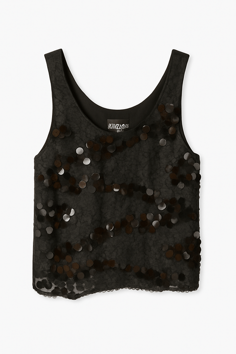 Zabaione Women's Black Sequin Sleeveless Blouse |Zabaione In Lebanon