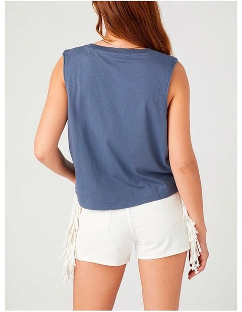 Wrangler Women's Navy Printed Sleeveless Blouse | Wrangler In Lebanon