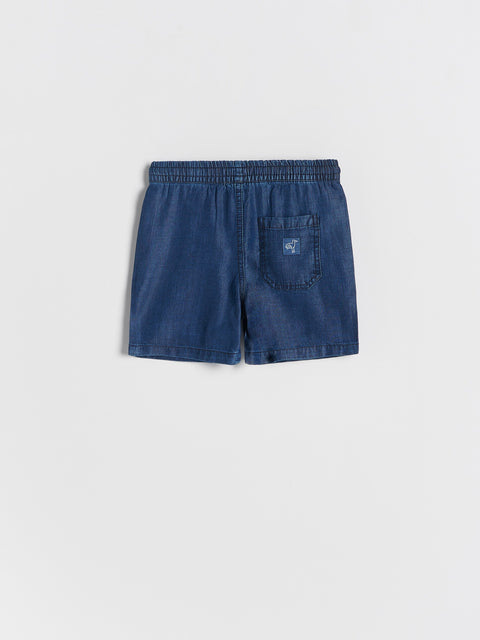 Blue shorts on a white background