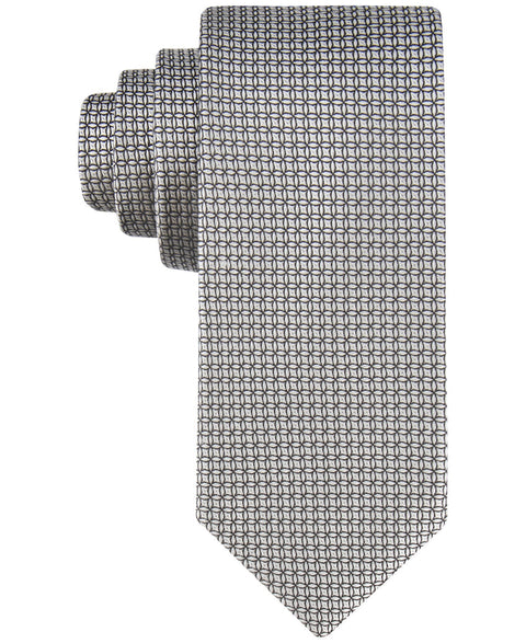 Calvin Klein Men's Grey Necktie Geo Print Tie  | Calvin Klein In Lebanon