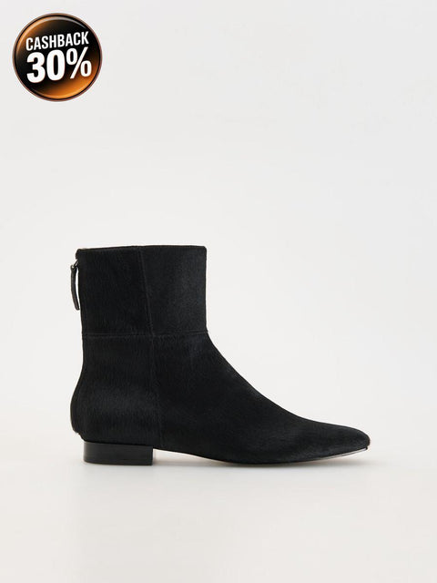 Reserved Women's Black Leather Ankle Boots | Reserved In Lebanon