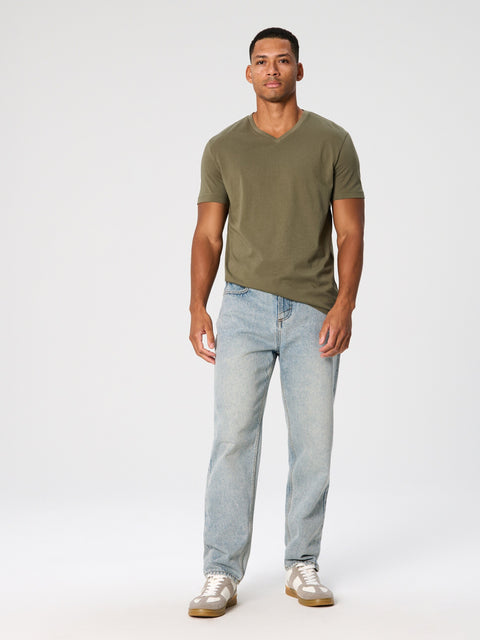 Sinsay Men's Olive Green V Neck T-Shirt | Sinsay In Lebanon
