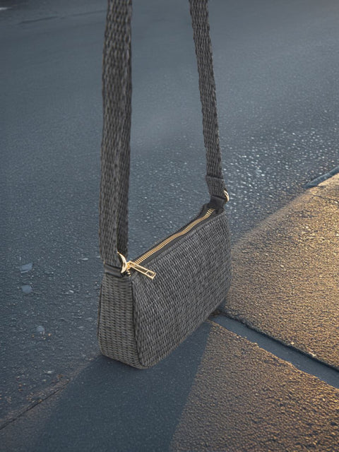 Sinsay Women's Black Straw Adjustable Strap Shoulder Bag | Sinsay In Lebanon