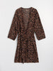 Sinsay Women's Brown & Black Leopard-Print Sleep Robe