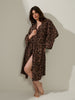 Sinsay Women's Brown & Black Leopard-Print Sleep Robe
