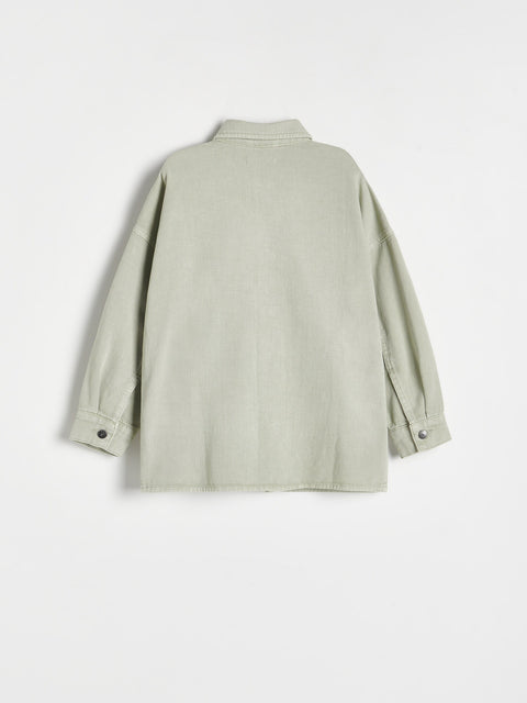 Light green jacket on a white background