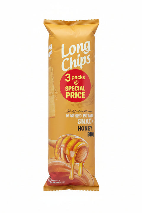 Long Chips Mashed Potato Snack Honey & BBQ 75g 3 Packs|Special Price Long Chips In Lebanon