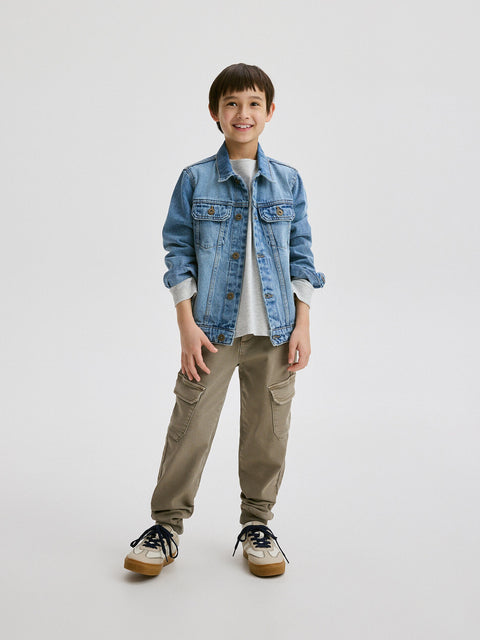 Reserved Boy's Khaki Elastic Waist Cargo Joggers | Reserved In Lebanon