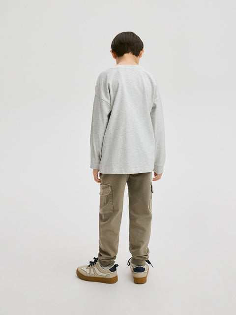 Reserved Boy's Khaki Elastic Waist Cargo Joggers | Reserved In Lebanon