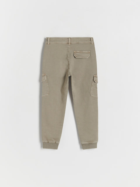 Reserved Boy's Khaki Elastic Waist Cargo Joggers | Reserved In Lebanon