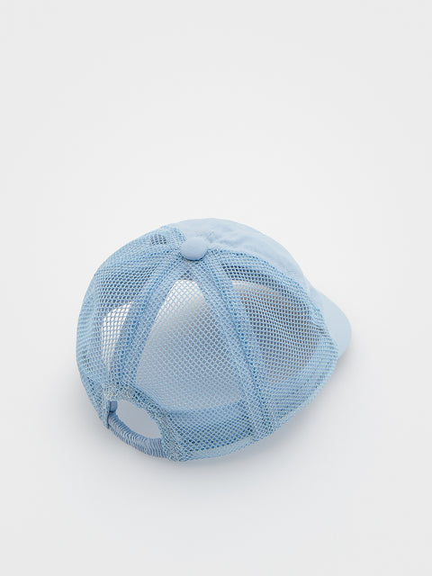 Light blue mesh cap on a white background