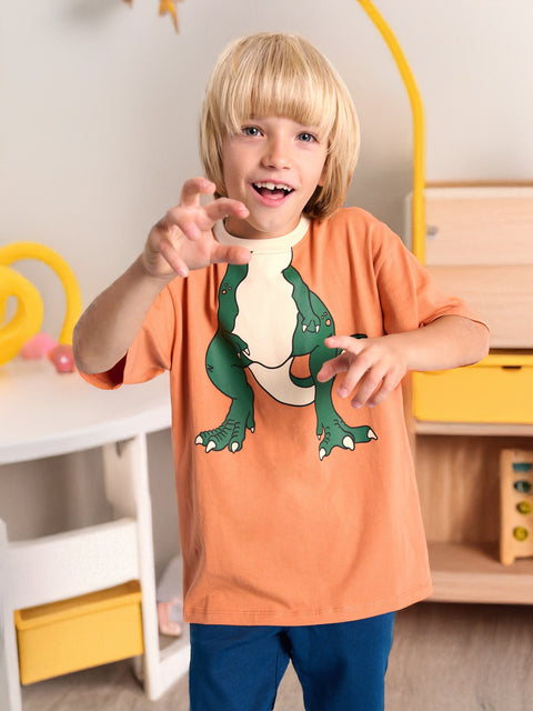 Sinsay Boy's Brick Dino Print Crew Neck T-Shirt|Sinsay In Lebanon