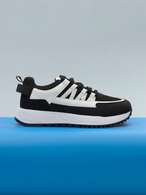 Sinsay Women's Black & White Reflective Element Low Top Sneakers|Sinsay In Lebanon
