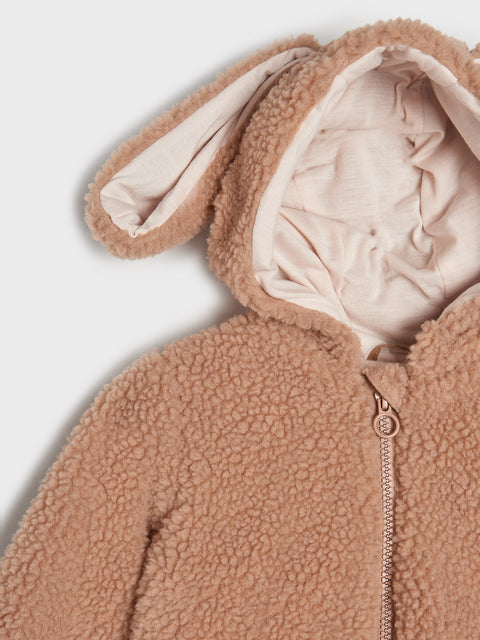 Sinsay Fox & Bunny Baby Girl's Dusty Rose Fleece Jacket | Sinsay In Lebanon