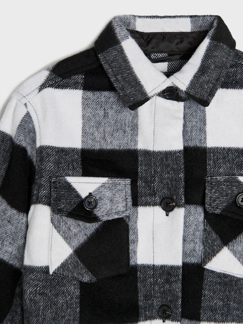 Sinsay Girl's Black & White Checkered Jacket | Sinsay In Lebanon