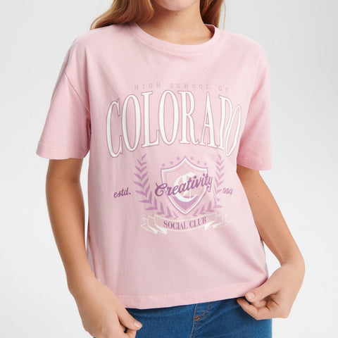 Sinsay Girl's Pastel Pink Short-Sleeve T-Shirt | Sinsay In Lebanon