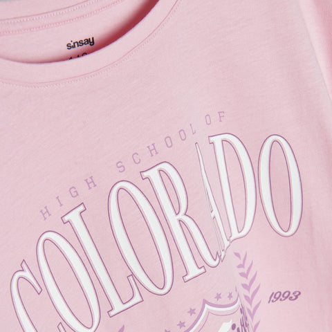Sinsay Girl's Pastel Pink Short-Sleeve T-Shirt | Sinsay In Lebanon