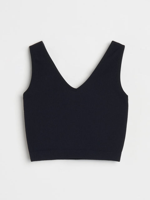 Sinsay Women's Black Ribbed Sleeveless Crop Top|Sinsay In Lebanon