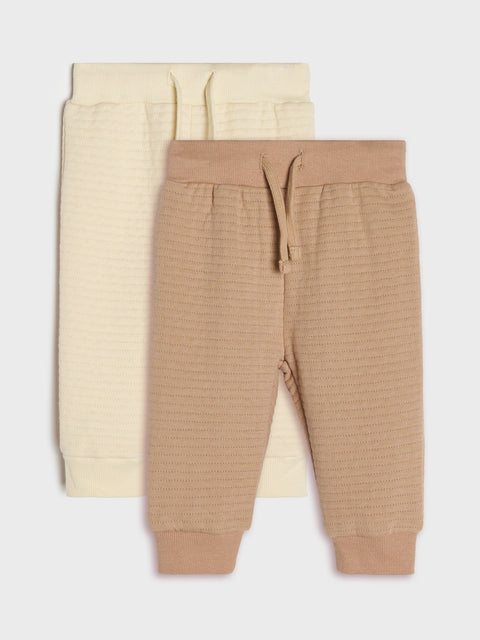 Sinsay Baby Boy Beige & Brown 2-Pack Quilted Texture Joggers | Sinsay in Lebanon