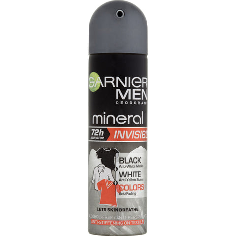 Garnier Mineral  Men Invisible Black & White Anti-perspirant Spray 150ml '610149