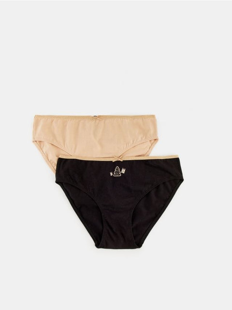 Sinsay Women's Black & Beige Printed Panties | Sinsay In Lebanon