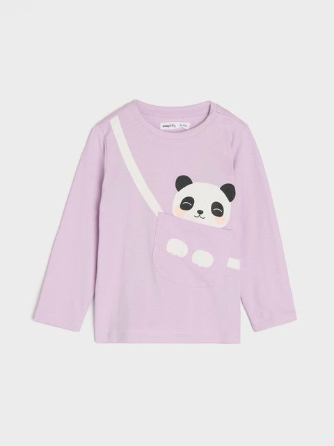 Sinsay Baby Girl's Lavender Long Sleeve Blouse With Panda Print | Sinsay In Lebanon